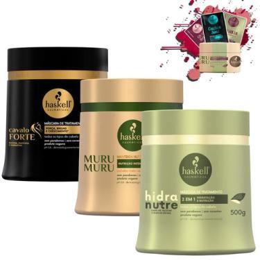 Imagem de Kit Haskell Mascaras Hidranutre Murumuru Cavalo Forte 500g