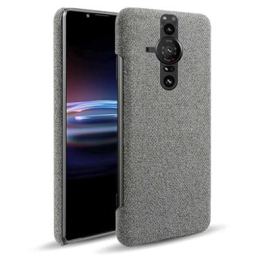 Imagem de Capa para Sony Xperia PRO-I,Capa desenhada em lona,Case Protetora Ultrafina com Empunhadura Macia,Design em Tecido Antichoque e Antiarranhões-Gray