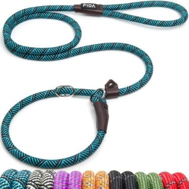 Imagem de Coleira Slip Lead para cães Fida Durable 1,8 m x 1,3 cm, nylon, azul