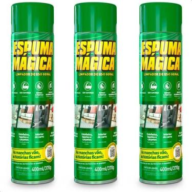 Imagem de Kit 3 Espumas Magica Limpa Seco Uso Automotivo e Doméstico Proauto 400