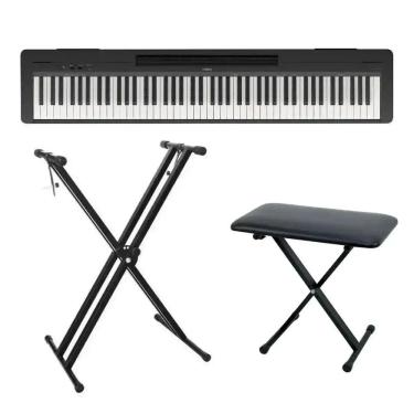 Imagem de Piano Digital Yamaha P-145  - 88 Teclas GHC Toque Realista + Suporte em X + Banqueta
