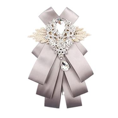 Imagem de Gravatas borboleta de Natal para homens auto-amarração gola jabot broche moda pré-amarrada gravata borboleta strass broche (SR110 preto) 17*24cm