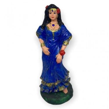 Imagem de Escultura Cigana Azul Escura 15 cm em Resina - Lua Mística - 100% Orig