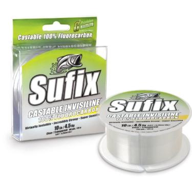 Imagem de Sufix Linha de pesca Invisiline Casting Flourocarbon 90 metros tamanho carretel (transparente, 1,8 kg)