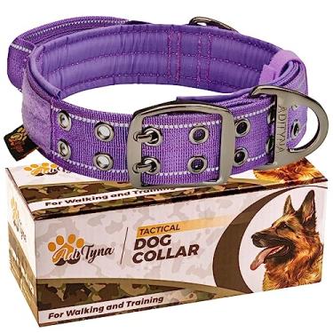 Imagem de ADITYNA - Heavy Duty Dog Collar with Handle - Reflective Purple Dog Collar for Medium Dogs - Wide, Thick, and Soft Neoprene Padded Dog Collar for Training and Walking (Medium: Fit 15-19" Neck, Purple)