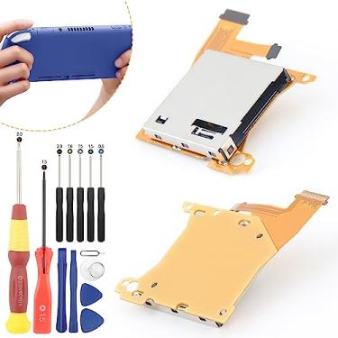 Imagem de YWLRONG Game Card Reader Slot for Nintendo Switch Lite HDH-001 HDH01 Replacement Game Cartridge Socket Board Jack Port Assembly with Repair Tools