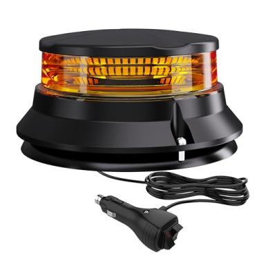 Imagem de WINECO Luzes LED âmbar estroboscópicas, luzes piscantes rotativas de perigo de emergência para empilhadeira, trator, carrinhos de golfe, ATV, carro postal, base magnética de 12 a 24 V e suporte