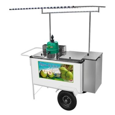 Imagem de Carrinho de Água de Coco com Toldo e Rodas Pneumáticas Cefaz