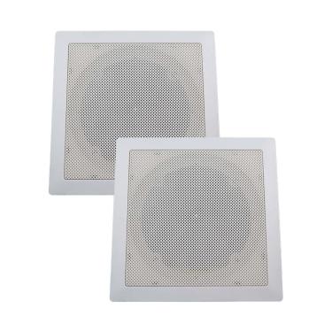 Imagem de Kit 2 Base Arandela de Teto Quadrada Plastico Fiamon Para Alto Falante 6" Gesso