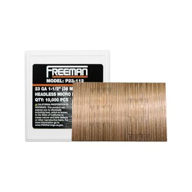 Imagem de Freeman P23-112 Micro pinos sem cabeça colados com cola, calibre 23, calibre 23, 10.000 unidades, ideal para acabamento, armários, artesanato e molduras - P23-112