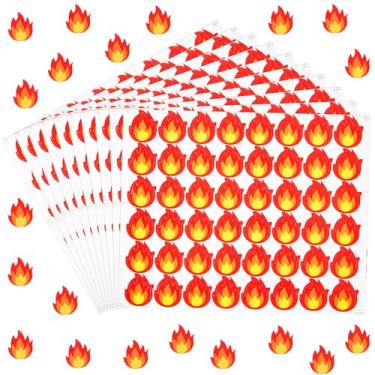 Imagem de FOBSME 960 Pcs Flame Stickers Labels Waterproof Fire Vinyl Stickers Cute Self-Adhesive Flame Sticker for Sealing Envelope, Scrapbooking, Fire Truck Theme Birthday Decor, Laptop, Luggage Decals