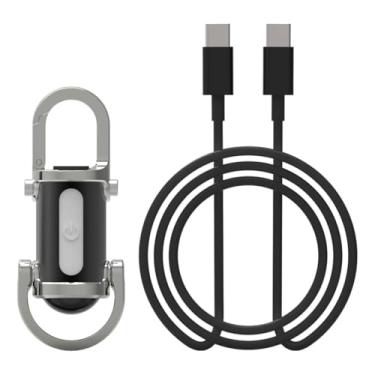 Imagem de Vaveren Mini chaveiro lanterna LED chaveiro luz LED multifuncional portátil super brilho fácil de pendurar para reparo verificação de circuito, Preto E Prata