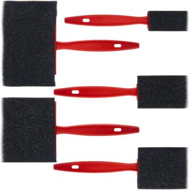 Imagem de Winsyison 5 pincéis de tinta de espuma, ferramenta de pintura de esponja de 5 tamanhos com cabo de madeira, pincel de esponja preta para pintura de vernizes e artesanato DIY (10 cm, 7,6 cm, 5 cm, 1,4
