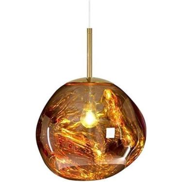 Imagem de Lustre de lustres modernos derreta lâmpadas/luzes de lava de vidro de lava de vidro de vidro Prata/ouro/espelho de cobre vermelho/espelho pendurado