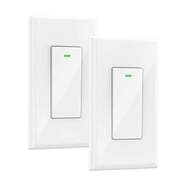 Imagem de micmi Interruptor Inteligente, Funciona Com Alexa E Google Home, Controle De Voz, Não Requer Hub, Sincronização Tempo, Adequado Para Caixa Interruptores 1/2/3/4 Grupos, Luz Fio Neutro, Pacote 2