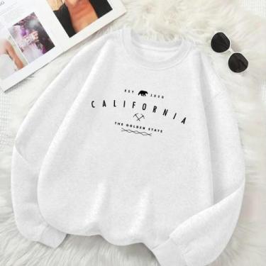 Imagem de Blusa de Frio Unissex GOLA CARECA Estamp California Golden State Inver