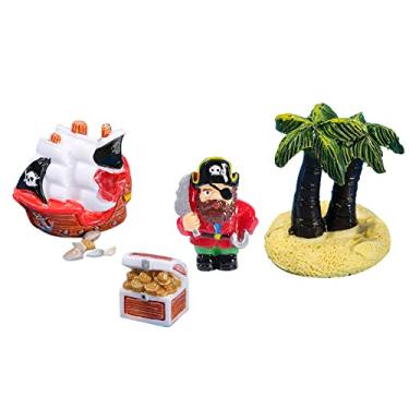 Imagem de Kayzyue Conjunto De Miniaturas Com Tema Pirata, Mini Navios, Enfeites Bolo Para Jardim Fadas, Paisagens, Bonecos, Lembrancinhas Festa