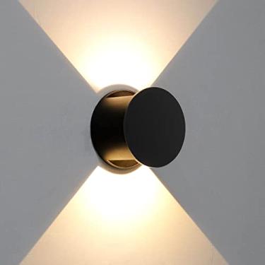 Imagem de Kawell Luminária De Parede Led 8W, Arandela Moderna, À Prova D'Água, Para Áreas Internas E Externas, Quarto, Sala Estar, Banheiro, Corredor, Escadas, Preta, 3000K