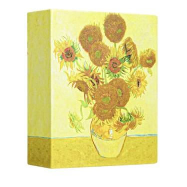 Imagem de Hiwhy Álbum De Fotos 4X6 Com 50 Bolsos, Capa Couro Premium Para Pequenas, Miniálbum Família, Casamento, Aniversário, Férias Bebê, Girassóis