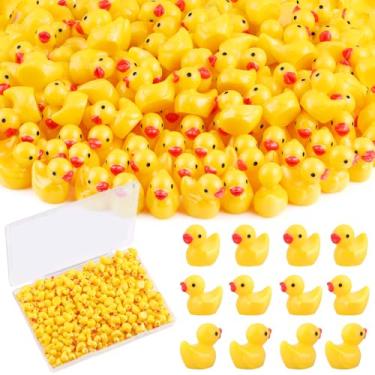 Imagem de 150 peças mini animais de resina lindos patos amarelos, bonecos de pato em miniatura para esconder, pequenos brinquedos de animais pequenos estatuetas a granel para topper mesa jardim casa de bonecas