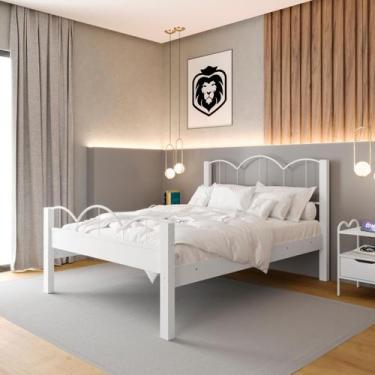 Imagem de Cama Casal MDF Oasis Preto/Nature 151x202cm Estilo Retrô - Lion Loja, 