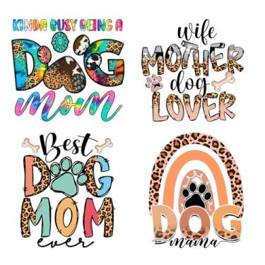 Imagem de Amazingxy Peças Decalques De Transferência Térmica Para Camisetas, Adesivos Roupas, Capas Travesseiro, Apliques Faça Você Mesmo, Cachorro, Mamãe, Calor