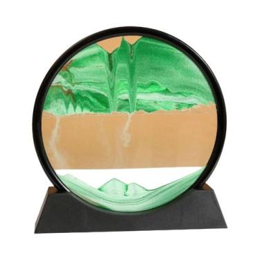 Imagem de Pintura De Arte Em Areia Fluida 3D De Mar Profundo, Ampulheta De Vidro