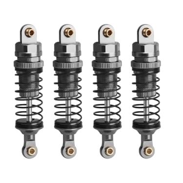 Imagem de RZXYLRC Conjunto de amortecedores RC com 4 peças de amortecedores RC para rastreador Axial 1/10 SCX10 90046 AXI231017 TRX-4 D90 Wraith Metal Upgrade (cinza, 70 mm)
