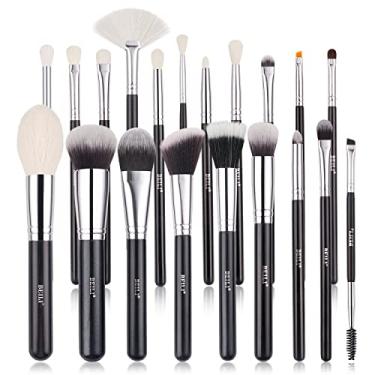 Imagem de BEILI Conjunto de pincéis de maquiagem com 20 peças de pincéis de maquiagem sintético premium base Kabuki em pó facial corretivo para contorno de leque, sombras, delineador de sobrancelhas, kit de