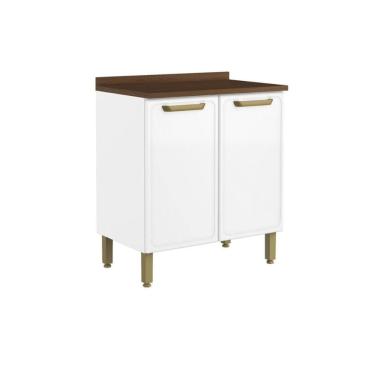 Imagem de Gabinete de Cozinha Modulado c/ Tampo Bella 1 Porta 80cm Branco - Bertolini