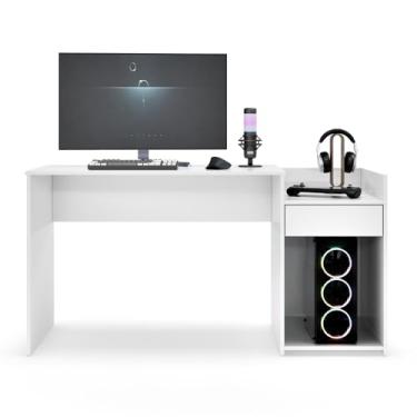 Imagem de Mesa Para Computador Eros Escritório Quarto Escrivaninha Pc Gamer (Branco)