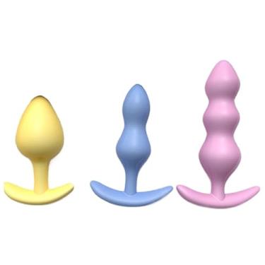 Imagem de Kit 3 Plug Anal Silicone confortável 3 tamanho estilo fofa em cor valiado sex toys