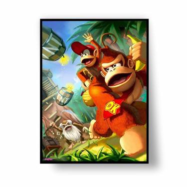 Imagem de Placa/Quadro Decorativo Pintura Donkey Kong 40X60Cm Ps 2Mm