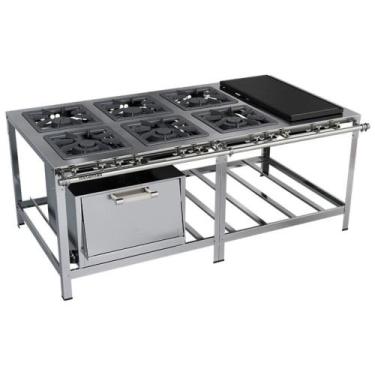 Imagem de Fogão Industrial Stori Premium 6 Bocas 40x40 Forno com Chapa M23 Aço I