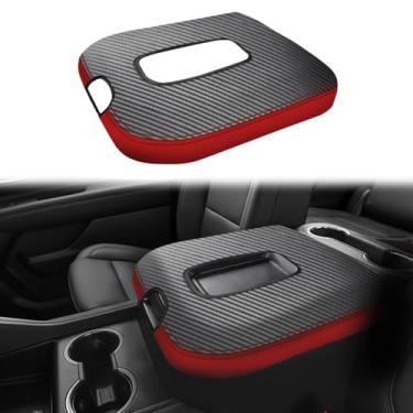 Imagem de XYHGM Capa de apoio de braço para console central de carro para Chevy Silverado & GMC Sierra 2019-2024 2025 acessórios de proteção de caixa de descanso de braço com tampa central de couro
