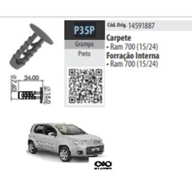 Imagem de 10 Presilha Grampo Forracao Interna Preto Fiat Brava Elba Marea Fiorin