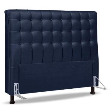 Imagem de Cabeceira Cama Box Casal Queen Size Ciara 160cm Botonê Com Frame Suede