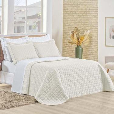 Imagem de Kit Cobre Leito Colcha Eden Queen 3 Peças Percal 150 Fios 100% Algodão