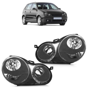 Imagem de Farol Dianteiro Polo 2003 A 2006 Máscara Negra - Automotive Imports, D