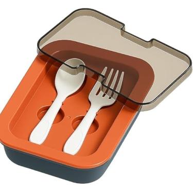 Imagem de Kit Marmita Retratil Silicone Com Divisorias E Talheres Portatil Leve Compacta Vedacao Hermetica Sustentavel Microondas Freezer Ideal Refeicoes Diarias - Terracota (Cinza)