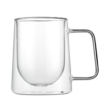 Imagem de Restaurantware -Forma Professional 299 g Canecas de café de parede dupla, 12 canecas de café isoladas com alça - laváveis na louça, reutilizáveis, copos de bebidas de vidro transparente, congeláveis