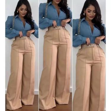 Imagem de conjunto alfaiataria feminino 3 peças roupas femininas Elegante Calça 