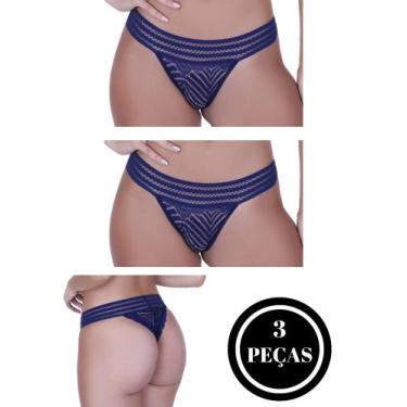 Imagem de KIT 3 Calcinha Elástico Fio Dental Tanga Renda - c2 KIT 3 CALCINHAS MA