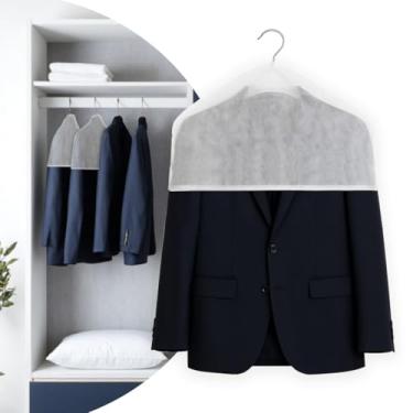 Imagem de 10 Capa Ombreira Roupa Tnt branco Protetor Pó Mofo Ataca