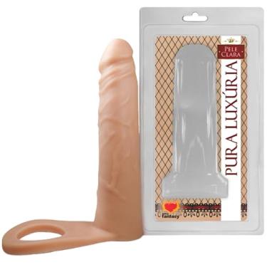 Imagem de Anel Companheiro Auxiliar Dupla Penetração Casal Pênis De Borracha Pinto Pau Penis de Silicone Macio 16X3,8 CM
