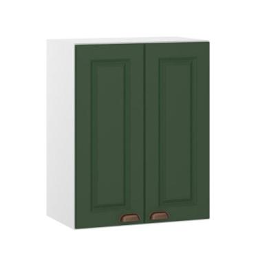 Imagem de Armário Aéreo Projetado 60cm 2 Portas Cristal Luciane, Branco/Verde Pe