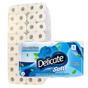 Imagem de Fardo Papel Higiênico 8 Rolos Delicate Soft 30mts 64 Rolos