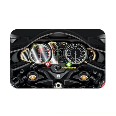 Imagem de IPG Anti-reflexo compatível com Suzuki 2021-2025 GSX-R 1300 Hayabusa Gen3 / Hayabusa GSX1300R painel de exibição película protetora de tela acabamento fosco, perfeito para uso externo para GsxAn.Glare