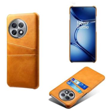 Imagem de Capas Compatível com Oneplus ACE 2 PRO,Caso de couro PU-Tampa de telefone a prova de choque com 2 slots de cartão,Proteção anti-impressão digital e anti-gota-Yellow