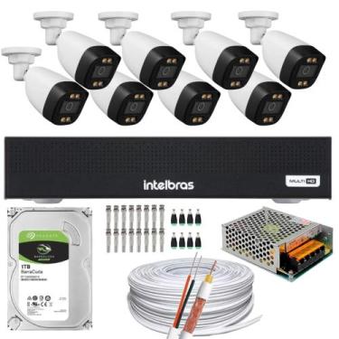 Imagem de Kit 8 Câmeras Segurança Imagem Colorida a Noite 1080p Full Hd 2.8mm Dv